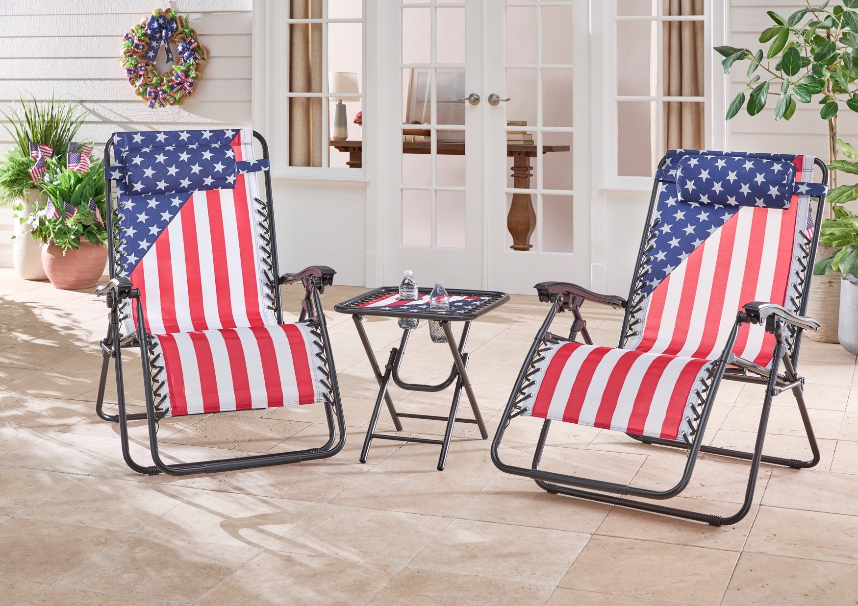 3-Pc. Americana Zero Gravity Chair and Table Set image number 0