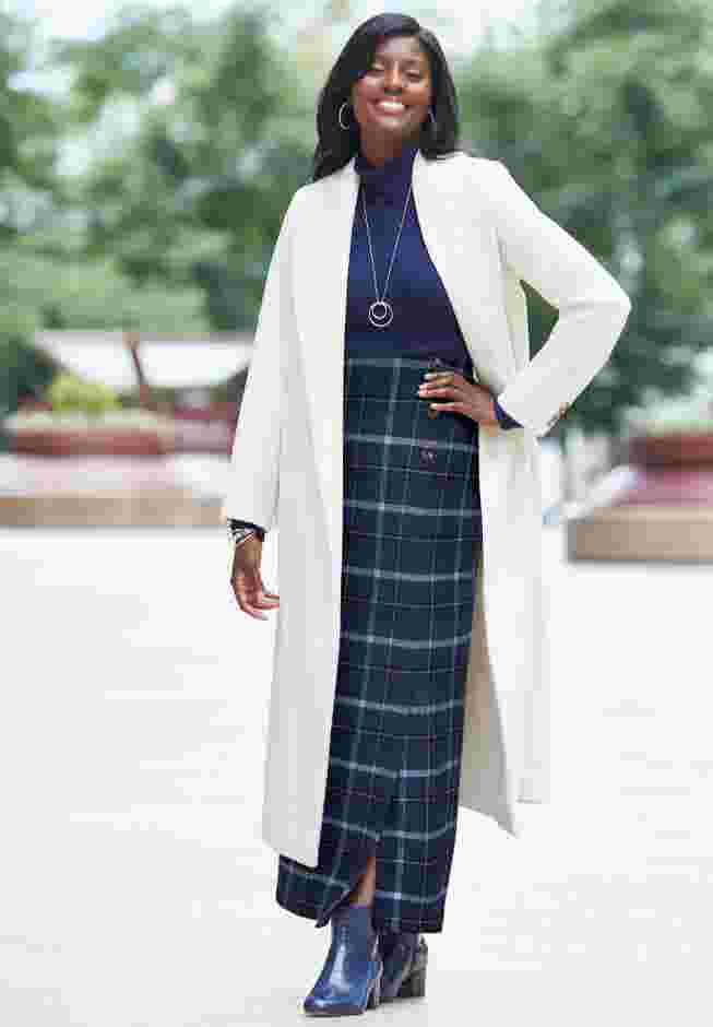 Side-Button Wool Skirt image number 1