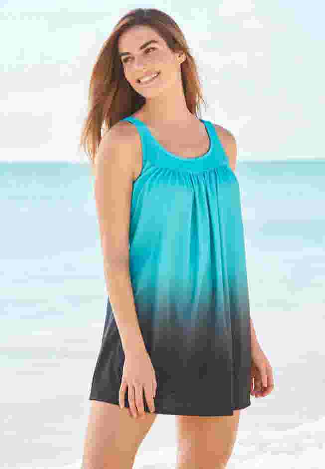 Two-Piece Ombré Swim Dress image number 0