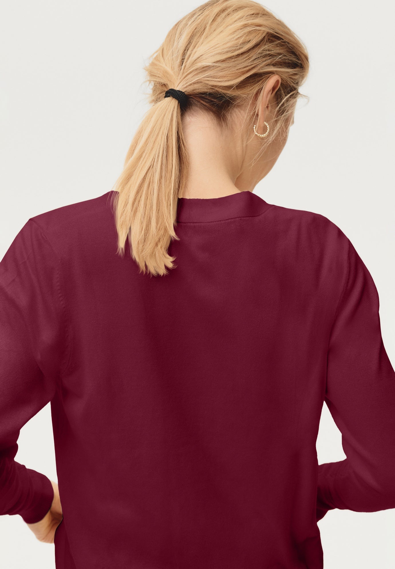 Lightweight Fine Knit Relaxed V-Neck Boxy Cardigan image number 1