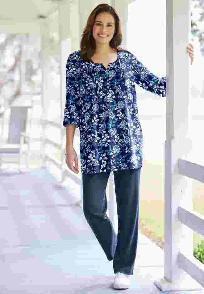Womens Plus-Size 7-Day Knit Straight-Leg Pull-On Pants image number 6