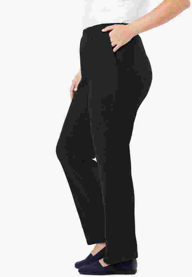 Womens Plus-Size 7-Day Knit Straight-Leg Pull-On Pants image number 2