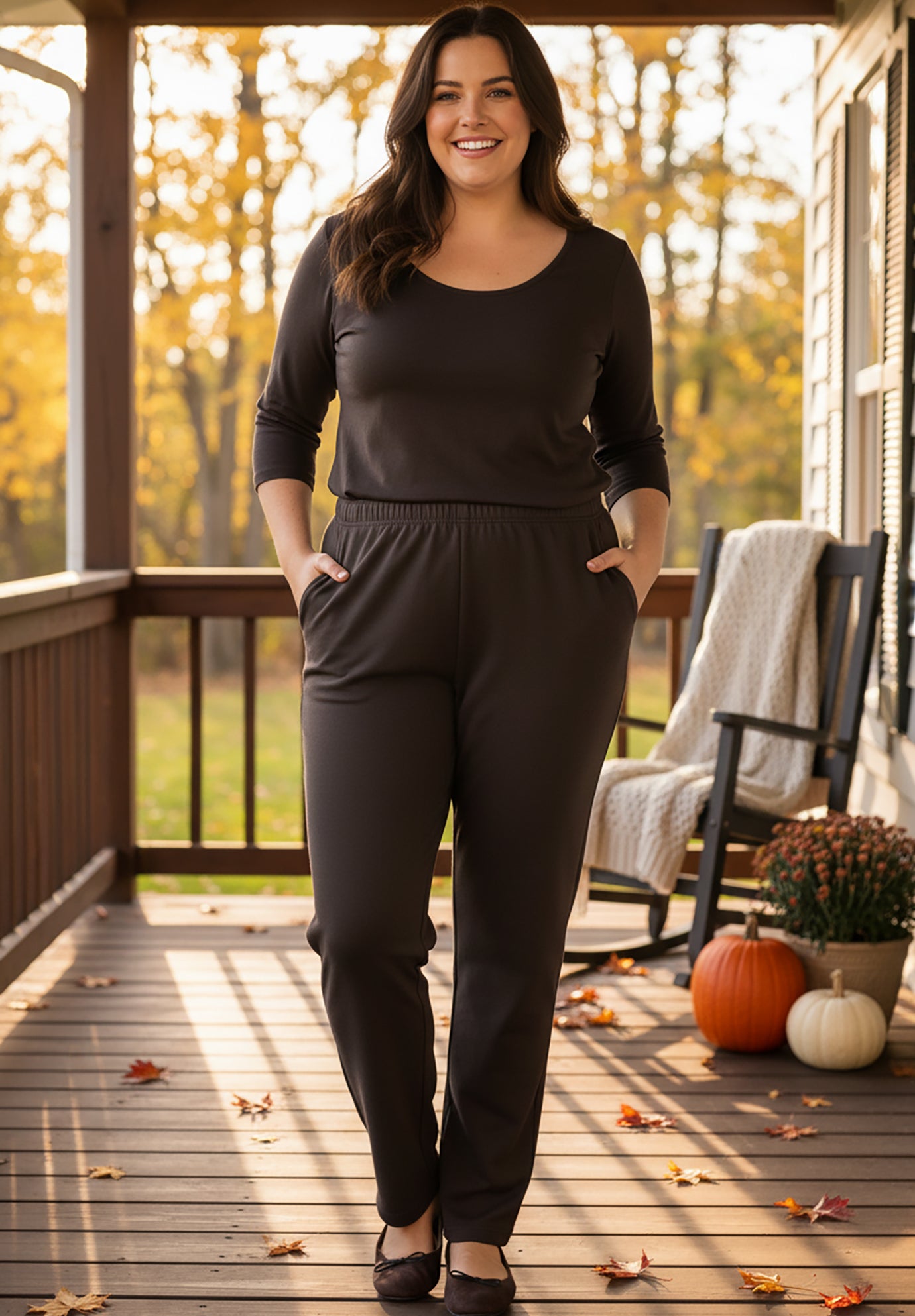 7-Day Knit Straight-Leg Pull-On Pants image number 4