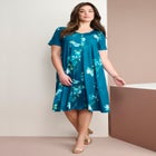 Plus Size Short Sleeve Sleeve Swing Dress image number null