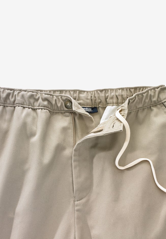 Relaxed Fit Wrinkle-Free Full Elastic Plain Front Pants image number 1