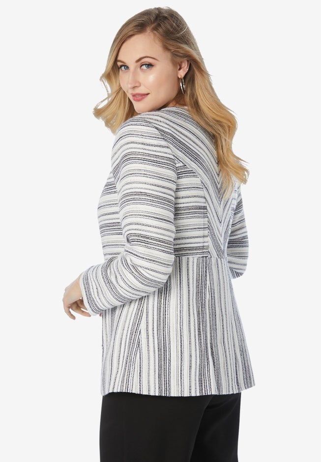 Slubbed Denim Blazer image number null
