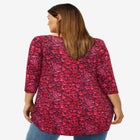 Three-Quarter Sleeve Curved Hem Tunic image number null