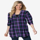 Flannel Tunic With Layered Look image number null