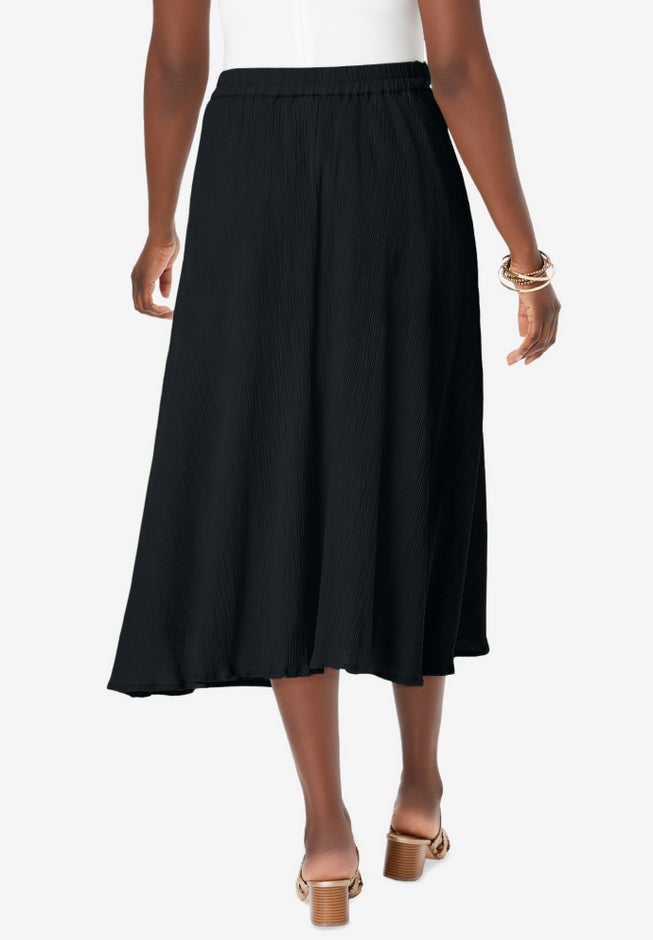 Button-Front Gauze Midi Skirt image number 1