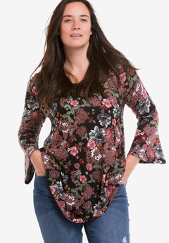 Bell Sleeve A-Line Knit Tunic