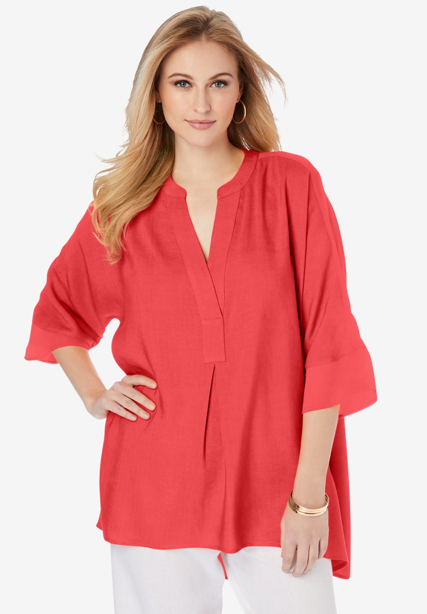 Hi-Low Linen Tunic image number 0