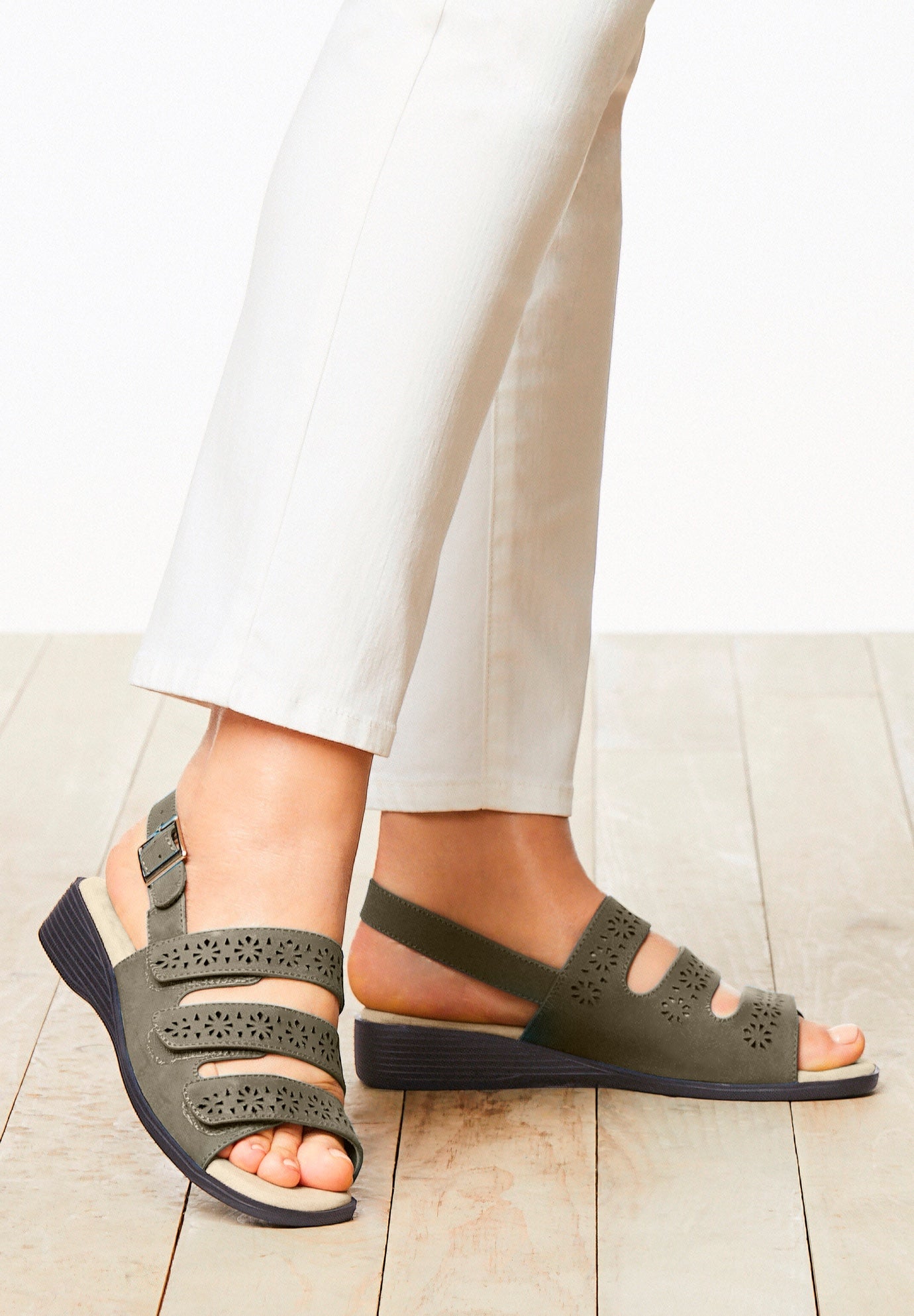 The Sutton Suede-Like Adjustable Sandal image number 0
