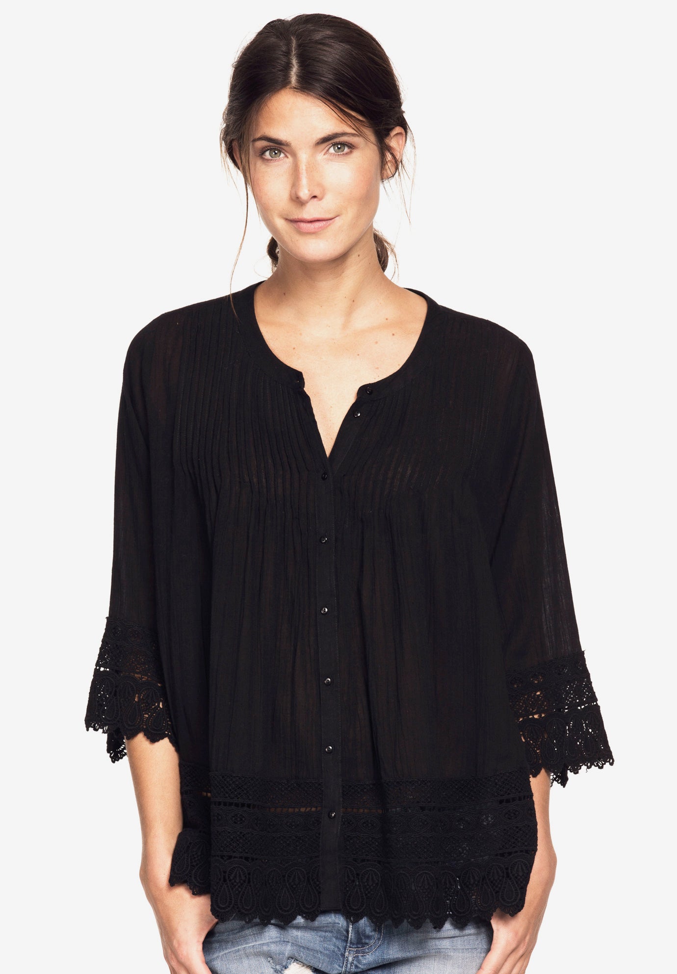 Crochet Trim Blouse image number 0