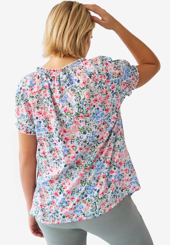 Ruffle Trim Peasant Blouse image number 1