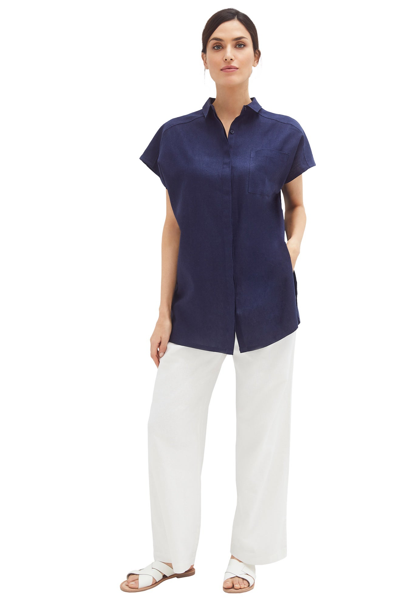 ellos Plus Size Linen-Blend Drawstring Pants - Picture 23 of 25