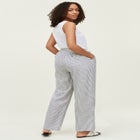 Linen-Blend Elastic Waist Drawstring Relaxed Pant image number null