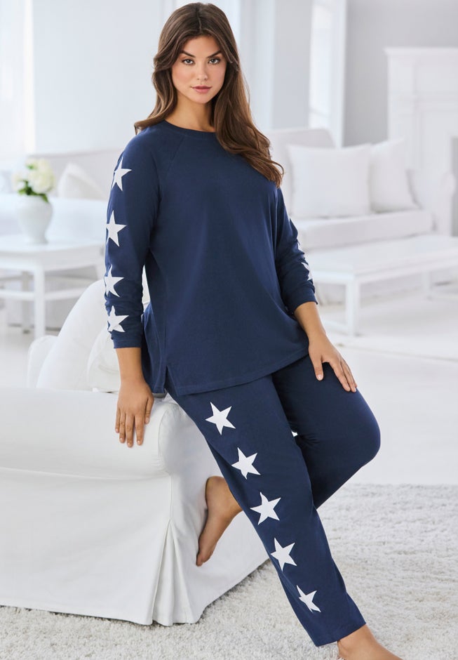 Dreams & Co&reg; Side Print Pajama Set image number 6