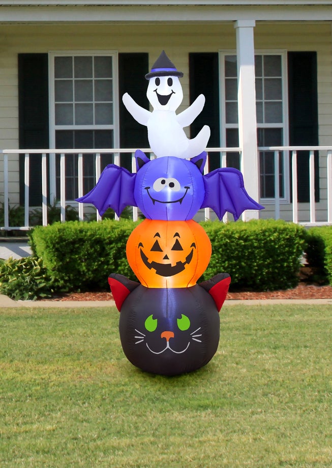6' Halloween Stacked Inflatable Figures image number null