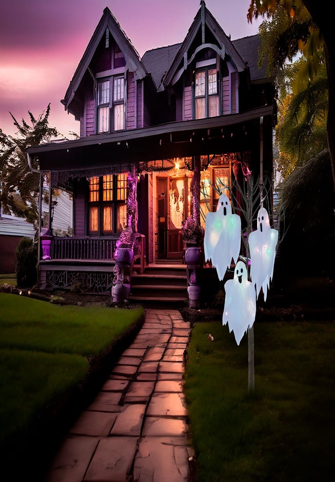 Set of 3 Pre-Lit Hanging Ghosts image number 2