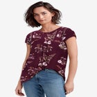 Stretch Jersey A-Line Cap Short Sleeve Smocked Tunic image number 0