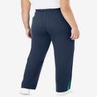 Cotton French Terry Straight-Leg Pull-On Side-Stripe Pants image number null