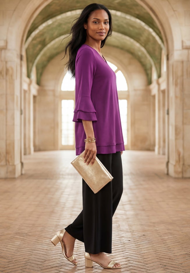 Ruffle Layered Sleeve Top image number 2