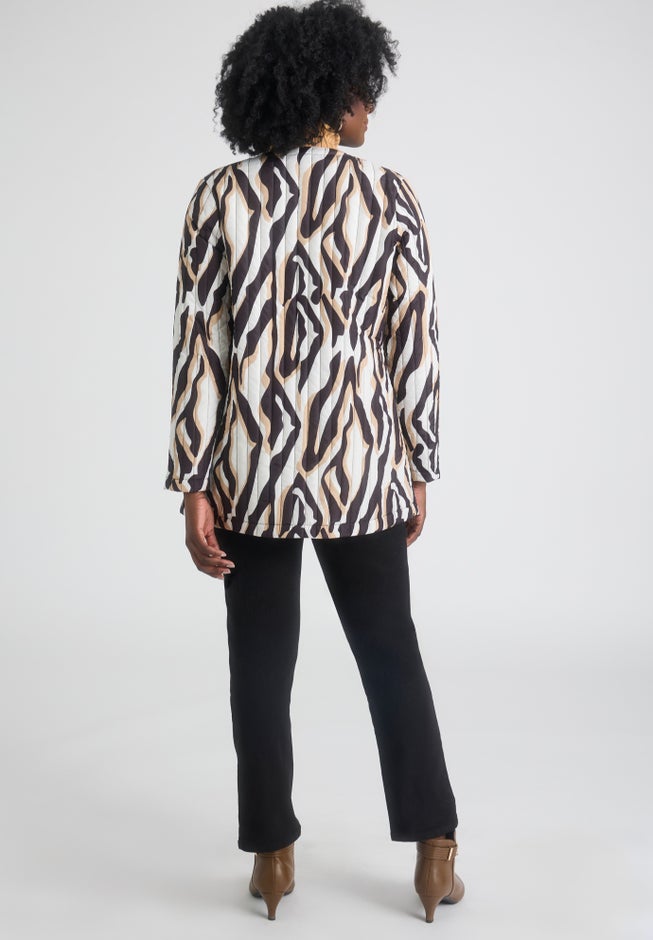 Collarless Quilted Jacket image number 1