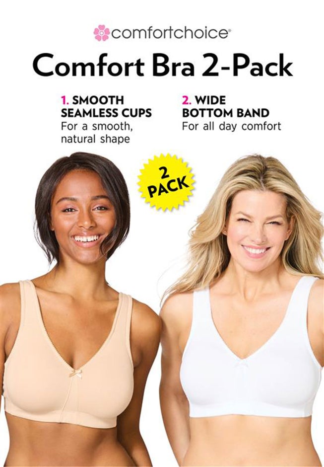 Comfort Choice® 2-Pack Cotton Full Coverage Bra image number 1