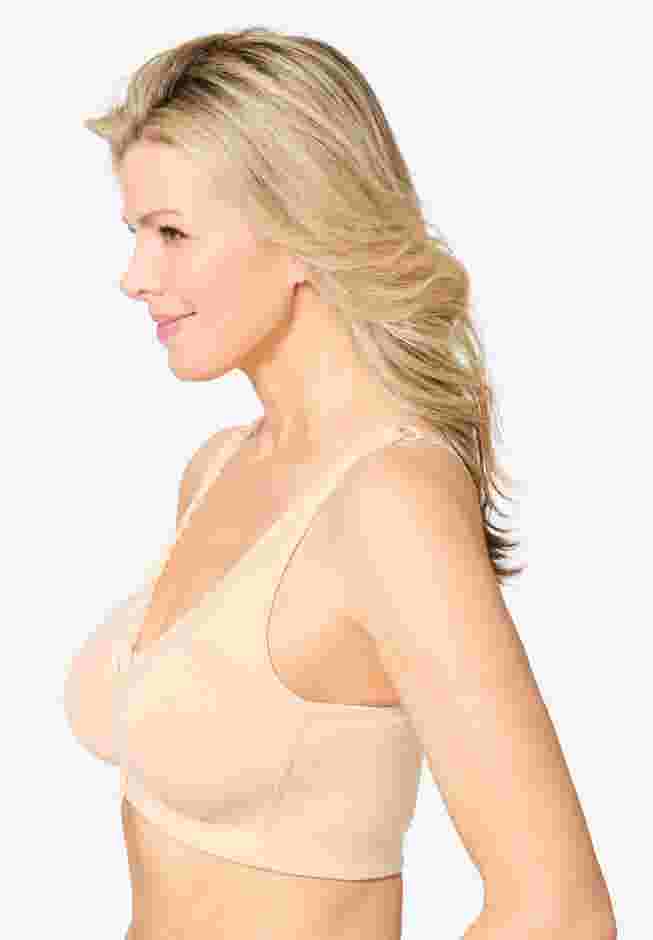Catherines Front-Close Cotton Comfort Bra image number 2