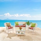 BH Performance Fabric Tufted Wicker Settee Cushion image number null