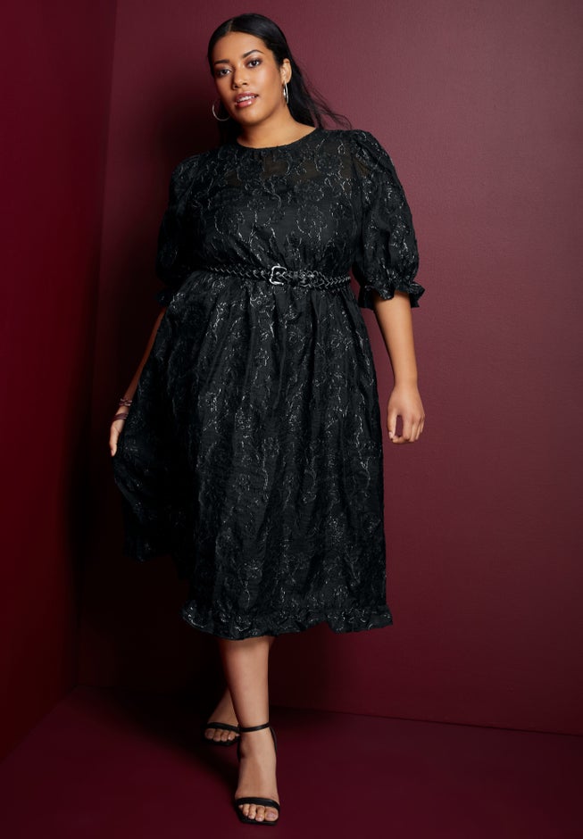 Metallic Jacquard Dress image number 4