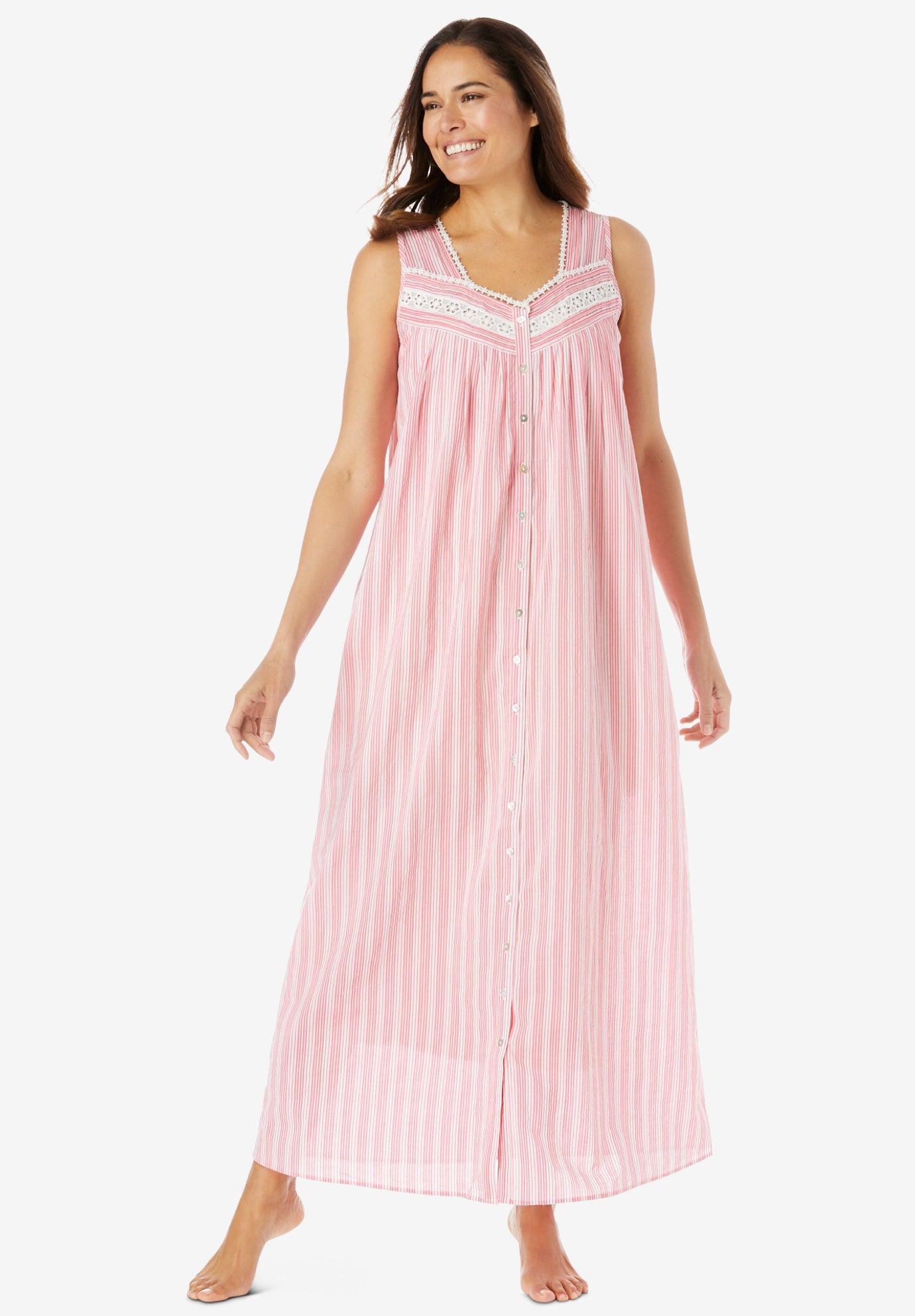 Long Sleeveless Floral Nightgown image number 0