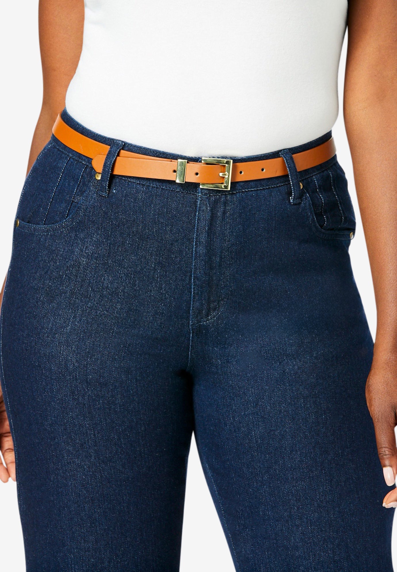 Faux Leather Skinny Belt image number 5