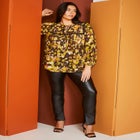 Split-Hem Faux Leather Legging image number null