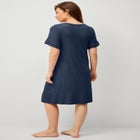 Stretch Knit V-neck Short Sleeve Lace Trim Sleep Shirt image number null