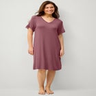 V-Neck Lace Trim Nightgown image number null