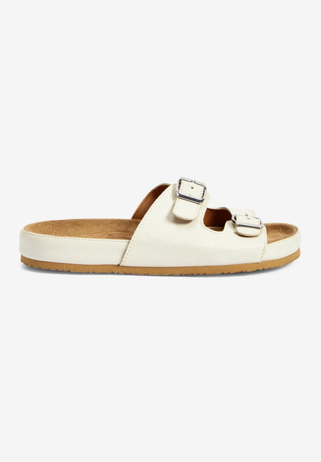 The Maxi Leather-Like Adjustable Slip On Footbed Sandal image number 3