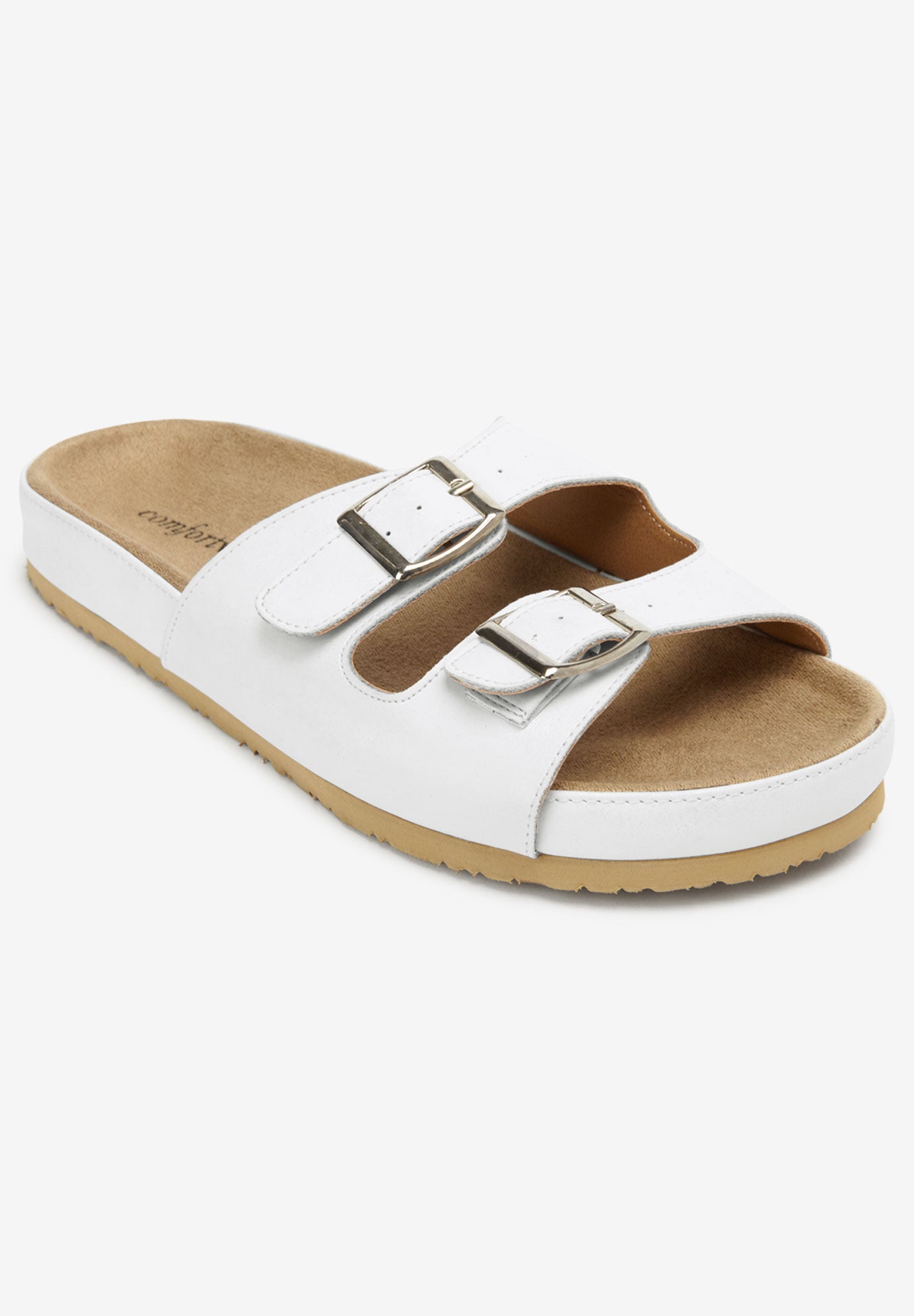 The Maxi Leather-Like Adjustable Slip On Footbed Sandal image number 0