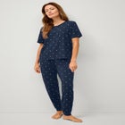 Cotton Spandex Short Sleeve Tee & Jogger 2-Piece Sleep Set image number null