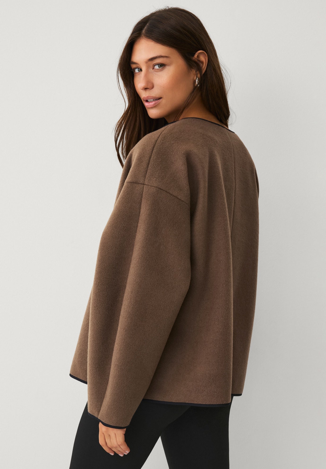 Open Drape Front Boxy Jacket image number 1