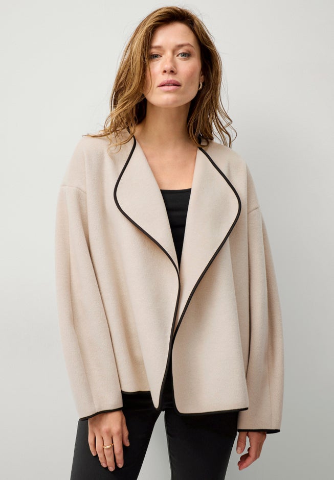 Open Drape Front Boxy Jacket image number null