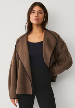 Open Drape Front Boxy Jacket