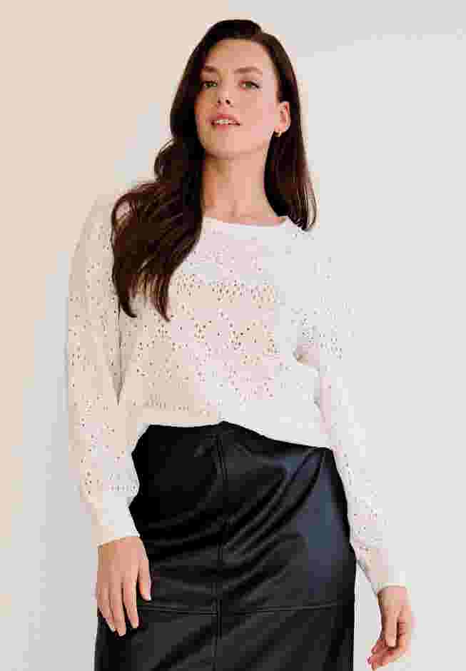 Long Sleeve Knit Lace Top image number 0