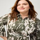 Button Bodice Flounce Tie Waist Dress image number null