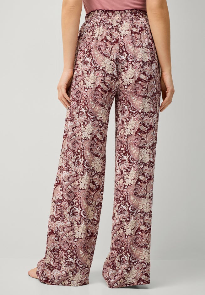 Wide-Leg Sleep Pant with Tassel Drawstring image number null