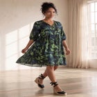 Crinkle Keyhole Empire Dress image number null