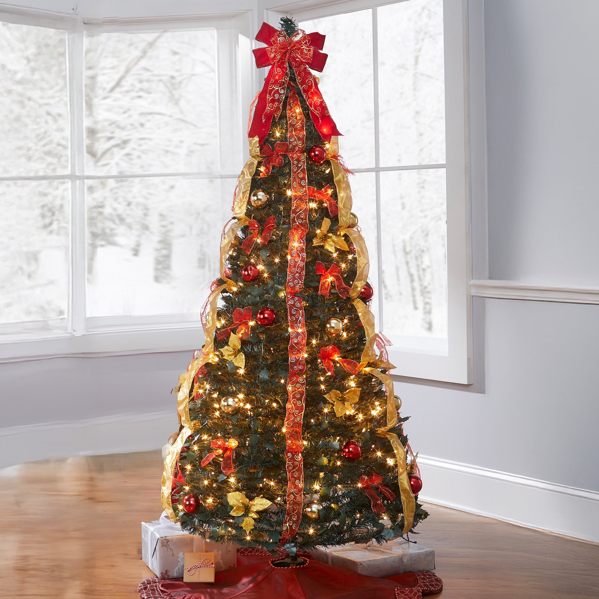 Fully Decorated Pre-Lit 7½FT Pop-Up Christmas Tree image number 0