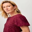 Short Puff Sleeve Lace Tee image number null