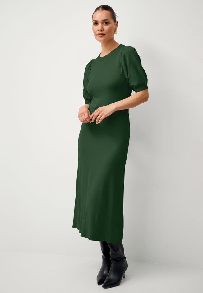 Fine Knit Midi Sweater Dress image number null