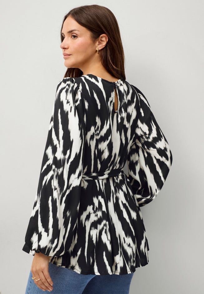 Blouson Sleeve Belted Tunic image number 1